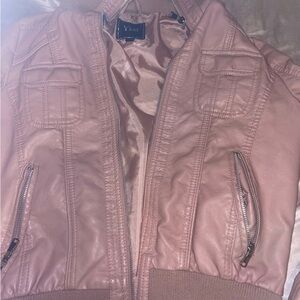 Women's Pink leather Jacket